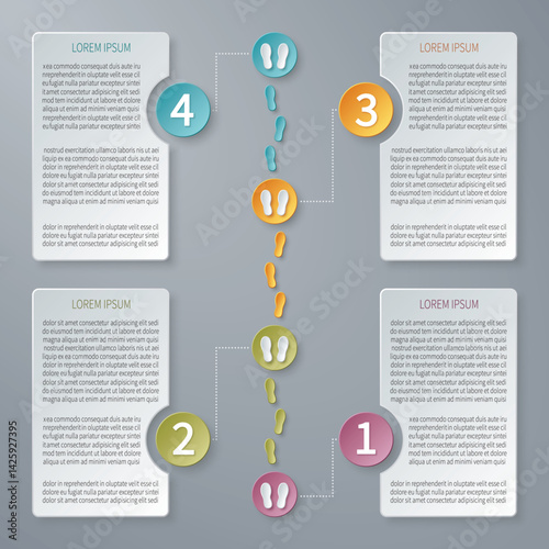 Four steps vector timeline infographic template.