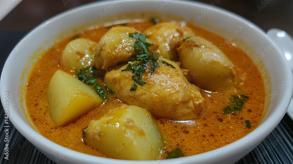 Chicken curry Lao-style with potatoes and coconut milk Chicken curry Lao-style with potatoes and coconut milk