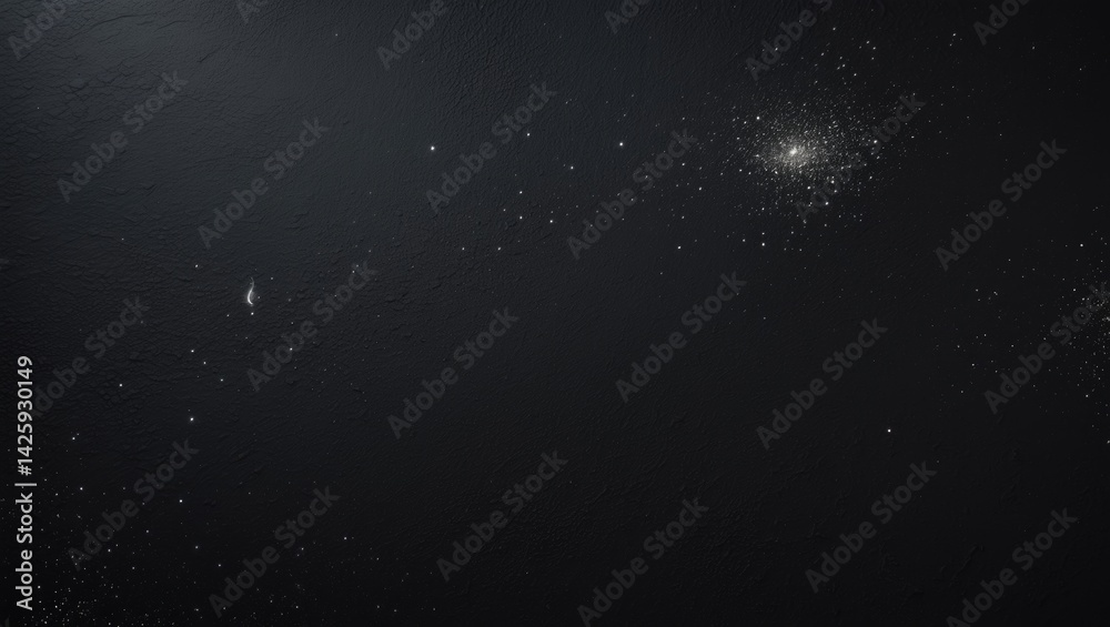 Fototapeta premium Black Rough Grunge Surface with Isolated Dust, Dirt Particles, and Powder Spray Texture