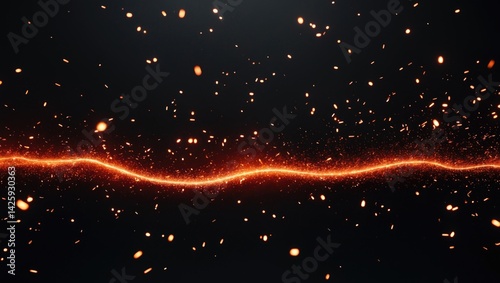Ember Sparks Stock Photo with Dark Background