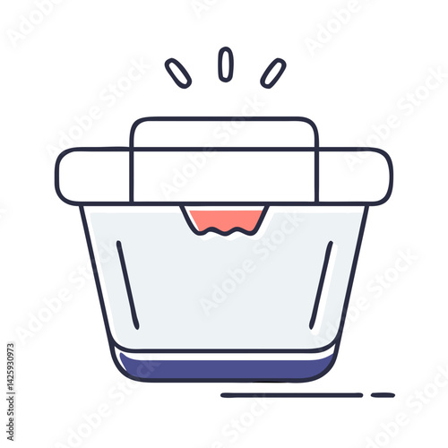 Modern container with lid and colorful design  