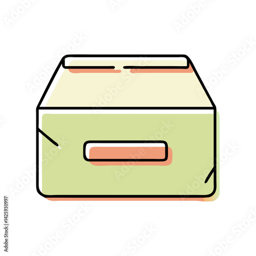 Simple illustration of a storage box in pastel colors  