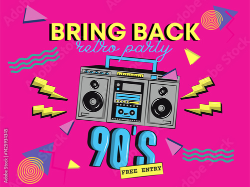 Retro style party poster with vintage elements bold typography and vibrant colors perfect for themed events decor or promotional use SVG format

