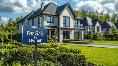 Modern home for sale,  Direct owner sale.  Beautiful property with well-maintained lawn and landscaping photo