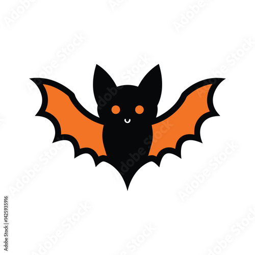 Halloween Bat Vector Illustration on White
