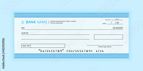 Blank Bank Cheque Voucher Template for Financial Transactions and Payment Document Design