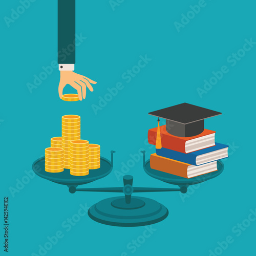 Vector concept of investment in education