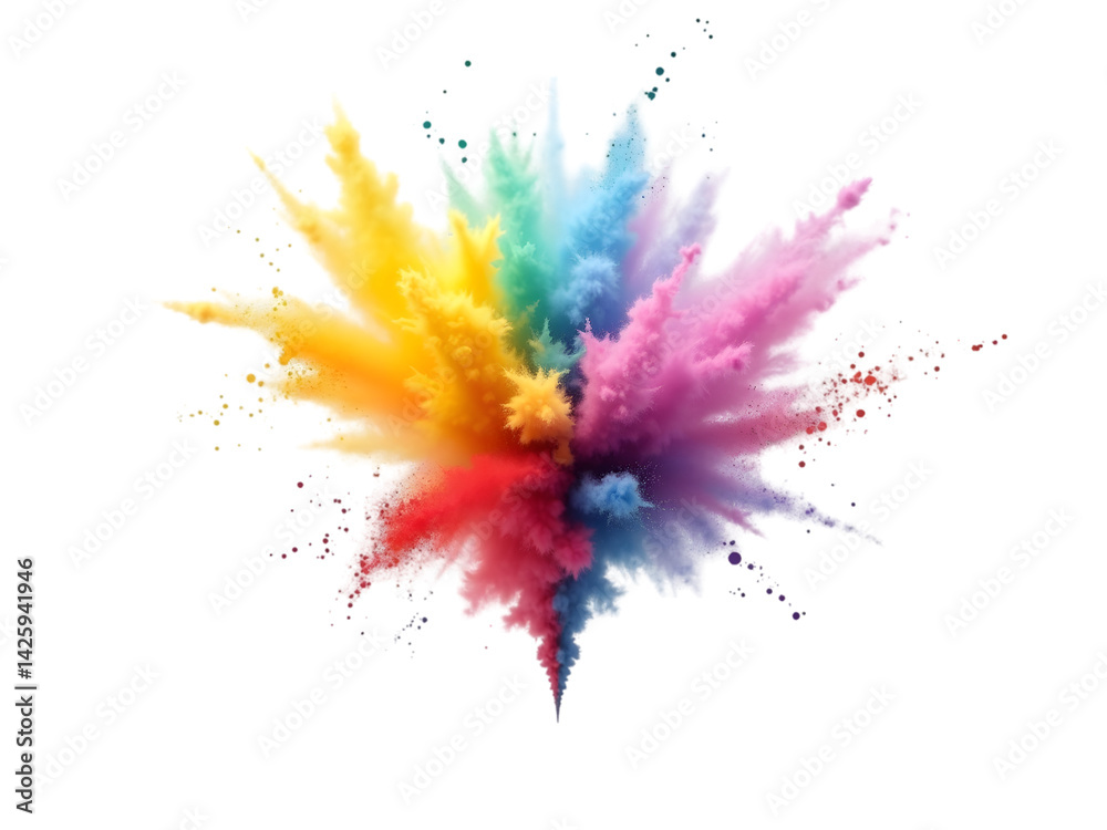 Fototapeta premium Colorful Powder Explosion Background transparent background