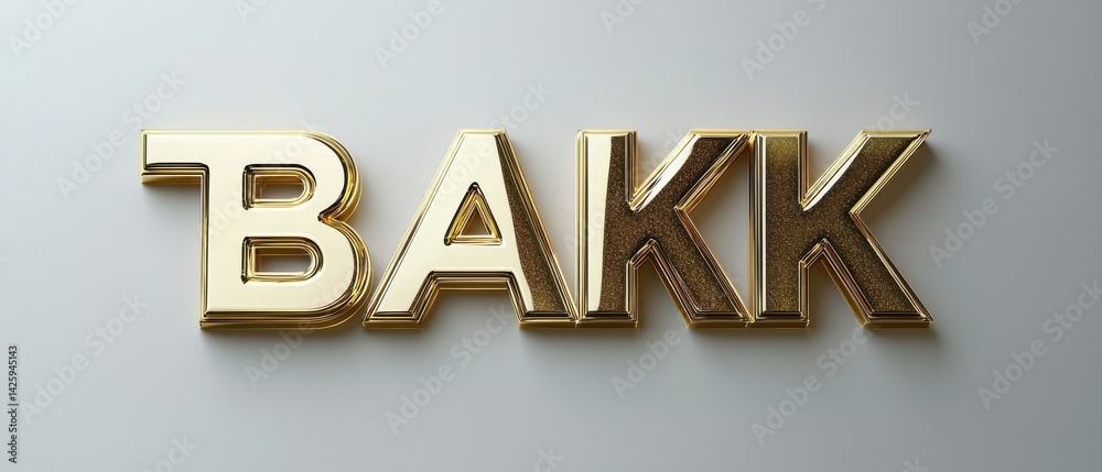 Stylized metallic text displaying the word