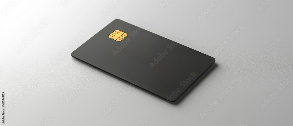 Credit card on a smooth surface, highlighting its sleek design and chip feature.