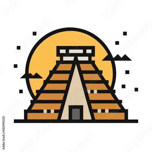 Ancient Pyramid Icon Representing Cultural Studies and Historical Exploration