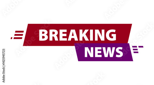 vector news banner template in red colors with modern text