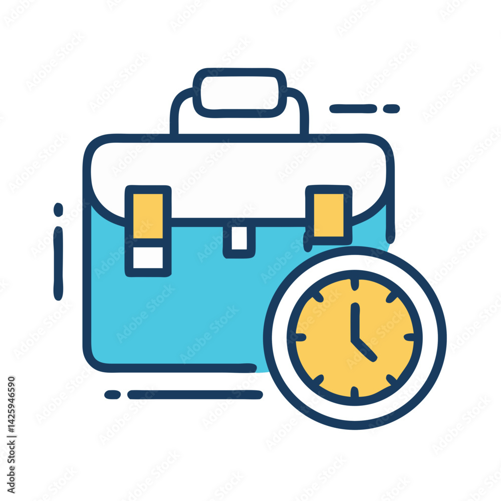 Briefcase Icon Representing Business Workload and Professional Responsibilities Briefcase Icon Representing Business Workload and Professional Responsibilities