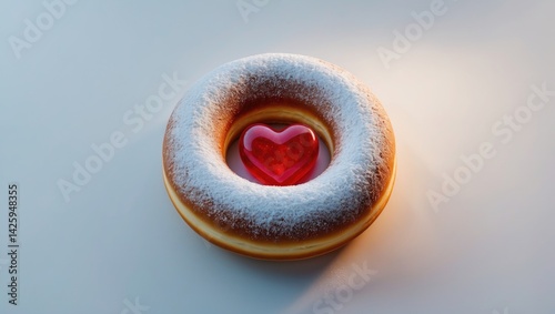 Sweet jelly doughnut on a white background photo