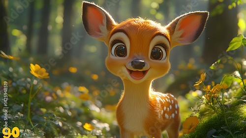 Adorable forest deer cinematic magic images