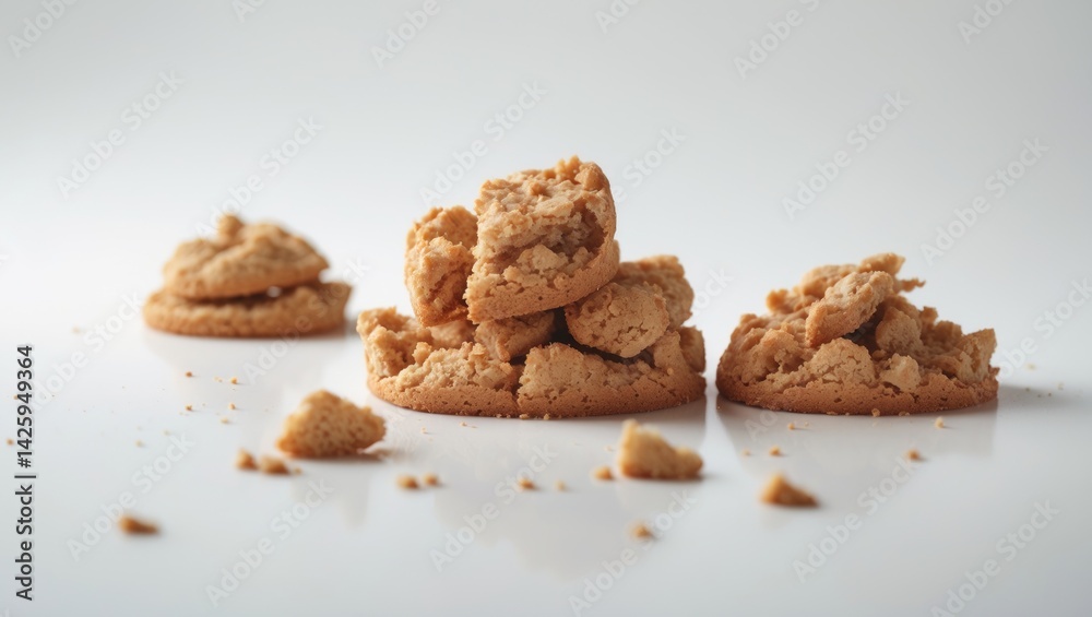 Cookie crumbs isolated on white background Cookie crumbs isolated on white background