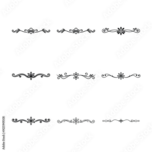 set of decorative borders