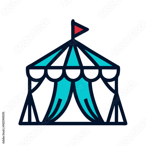 Circus Tent Icon Representing Entertainment Event and Live Show