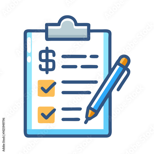 Clipboard with Pen Representing Financial Checklist and Budget Planning