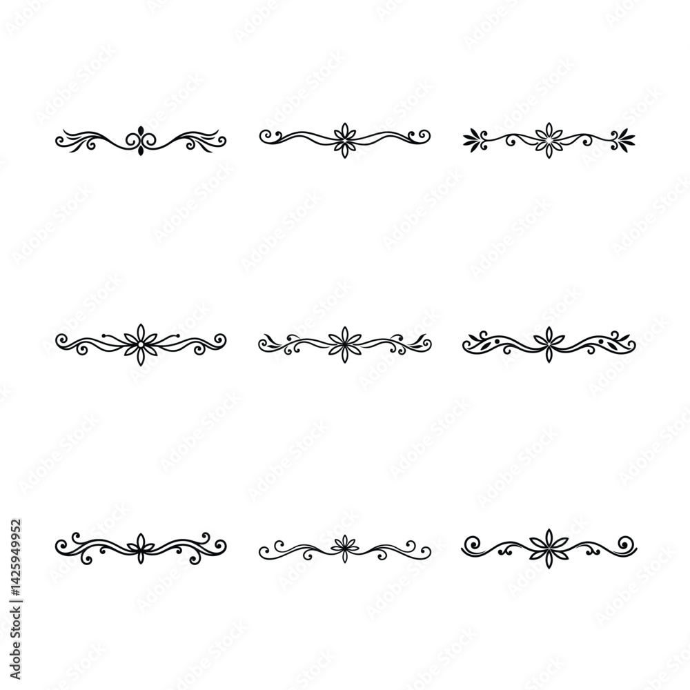 Fototapeta premium set of decorative borders