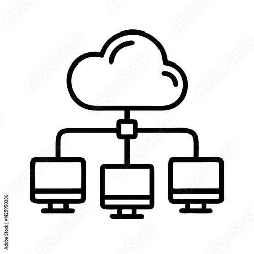Cloud with Connected Devices Icon Representing Cloud Integration and IoT Connectivity