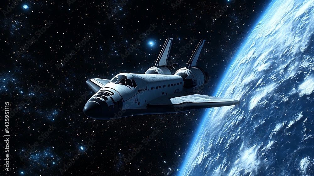 Space Shuttle Orbiting Earth. Space Shuttle Orbiting Earth.