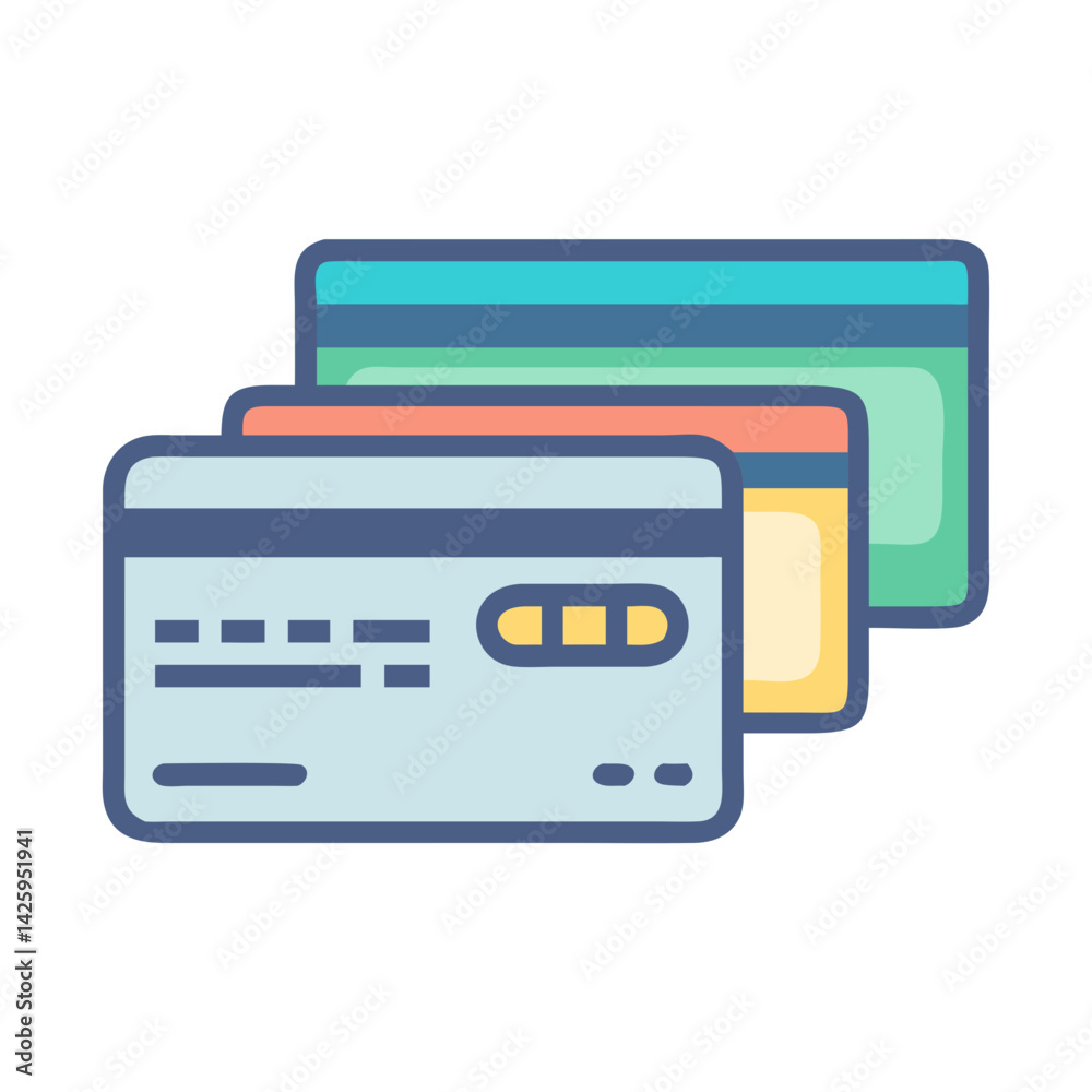 Credit Cards Stack Representing Payment Methods and Financial Transactions Credit Cards Stack Representing Payment Methods and Financial Transactions
