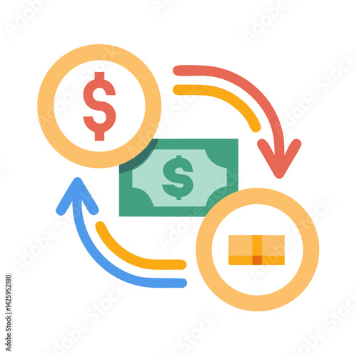 Currency Exchange Icon Representing Financial Literacy and Global Trade