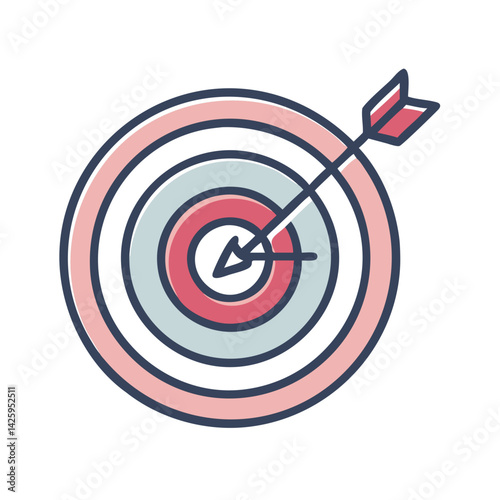 Dartboard with Dart Icon Representing Precision and Goal Achievement