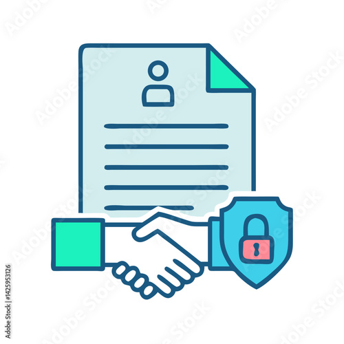 Document with Hand Representing Security Policy and Access Control photo