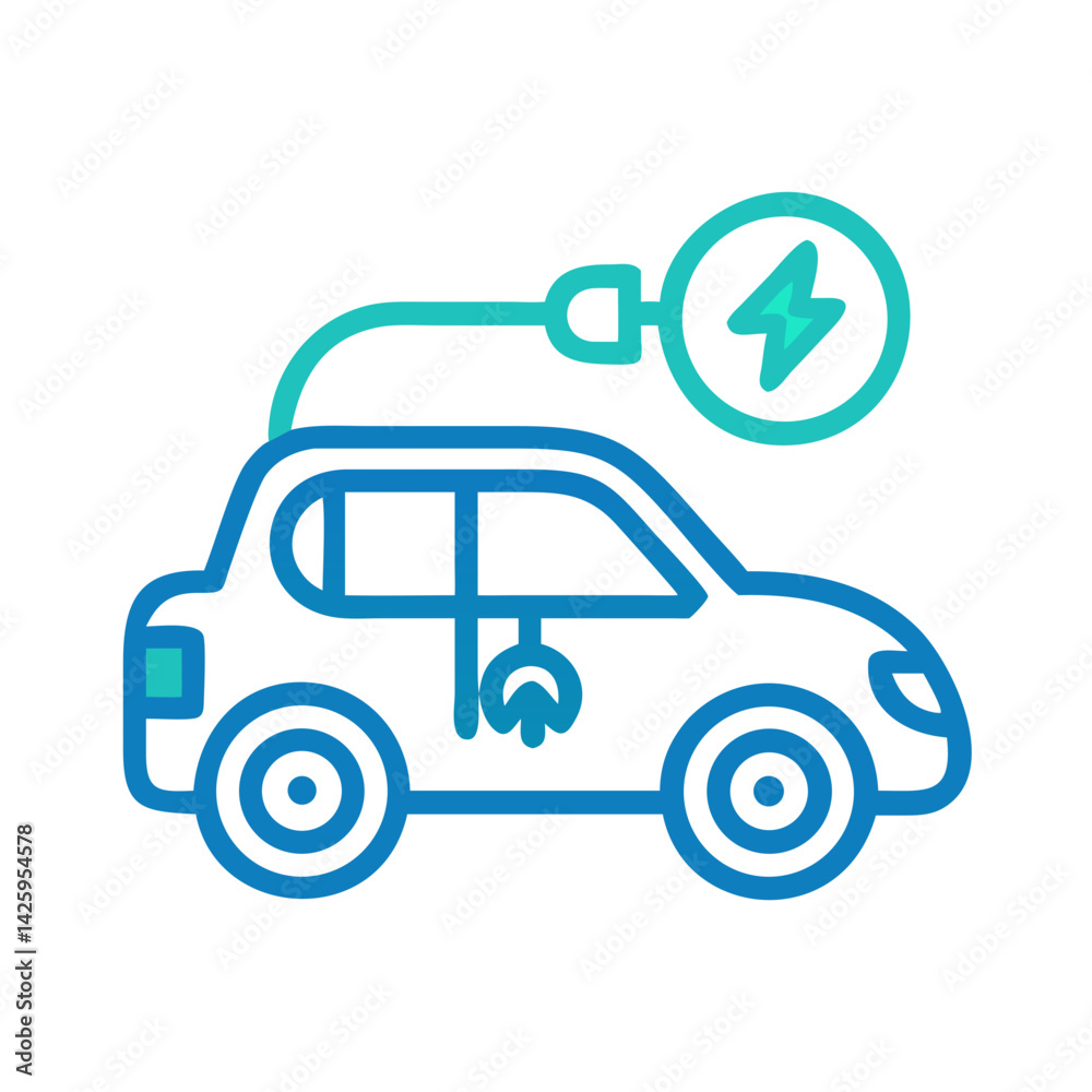 Electric Car Icon Representing Eco Transportation and Sustainable Mobility Electric Car Icon Representing Eco Transportation and Sustainable Mobility