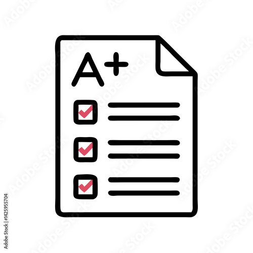 Exam Paper Icon Representing Test or Assessment Document