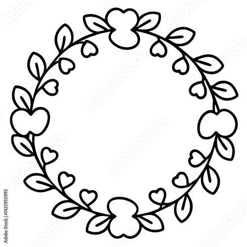 Wallpaper Mural Valentine’s Door Wreath Outline Torontodigital.ca