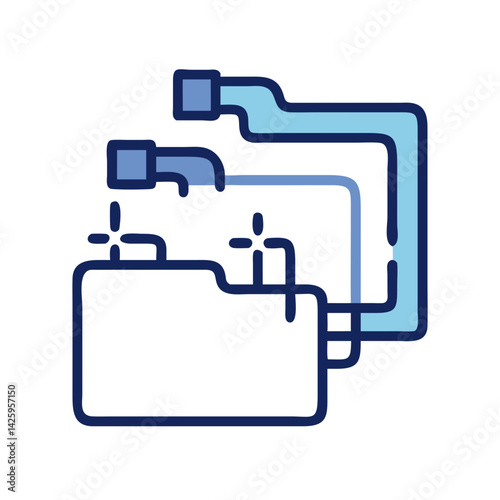 Folder with Pipes Icon Representing Data Exfiltration and Security Breach