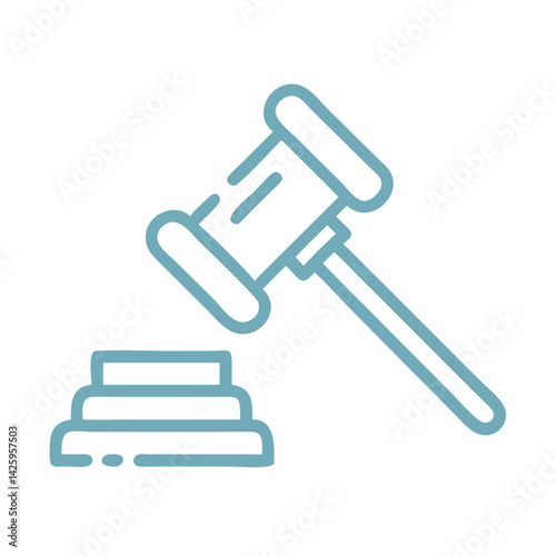 Gavel Icon Representing Legal Studies and Debate