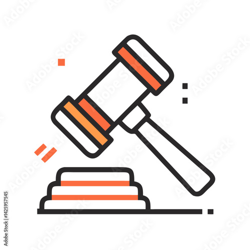 Gavel Icon Representing Legal Studies and Debate