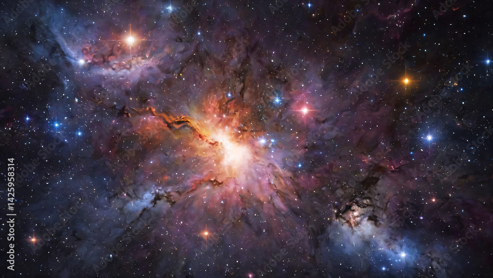 Fototapeta premium Space background with many stars