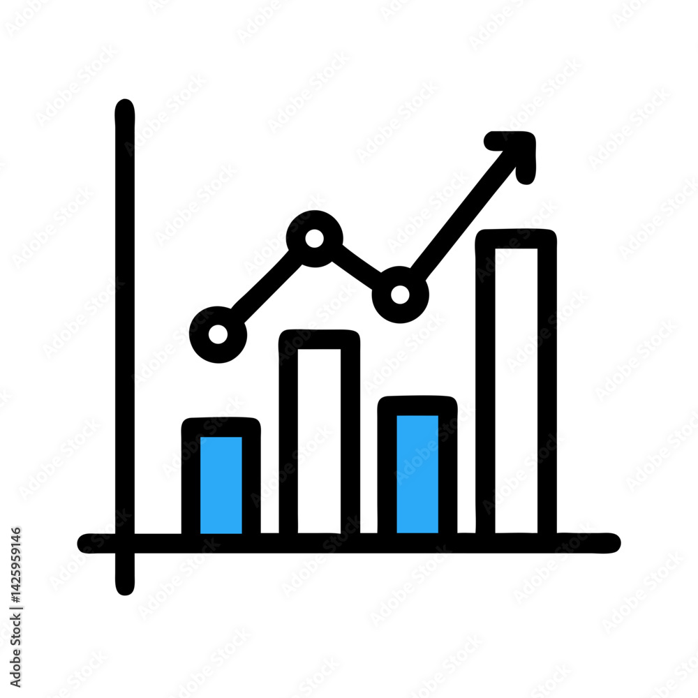 Growth Chart Icon Representing Business Analytics and Performance Metrics Growth Chart Icon Representing Business Analytics and Performance Metrics