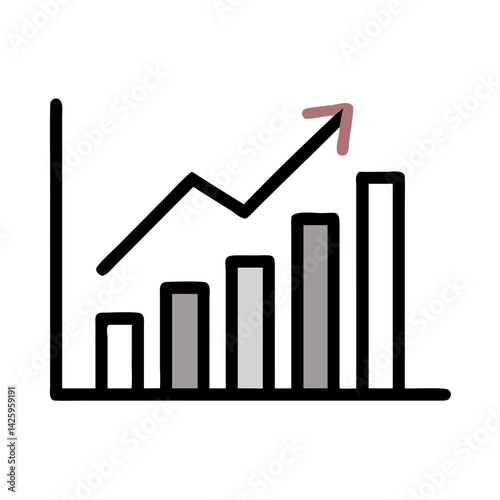 Growth Chart Icon Representing Business Analytics and Performance Metrics