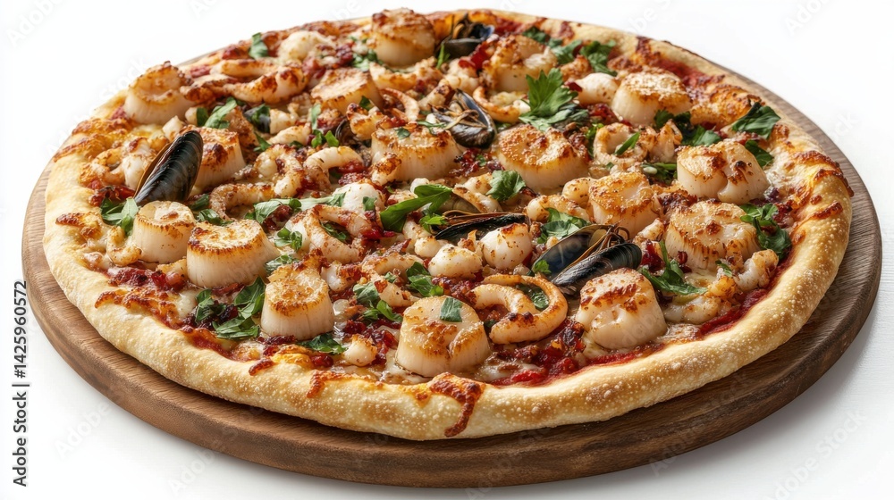 Seafood Pizza with Scallops, Calamari, and Mussels Seafood Pizza with Scallops, Calamari, and Mussels
