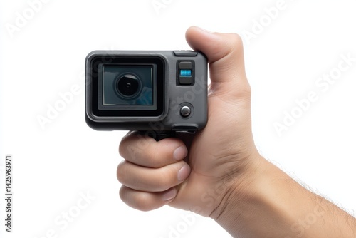 Wallpaper Mural Hand holding a compact camera with a modern design, ready to capture moments and memories in dynamic settings Torontodigital.ca