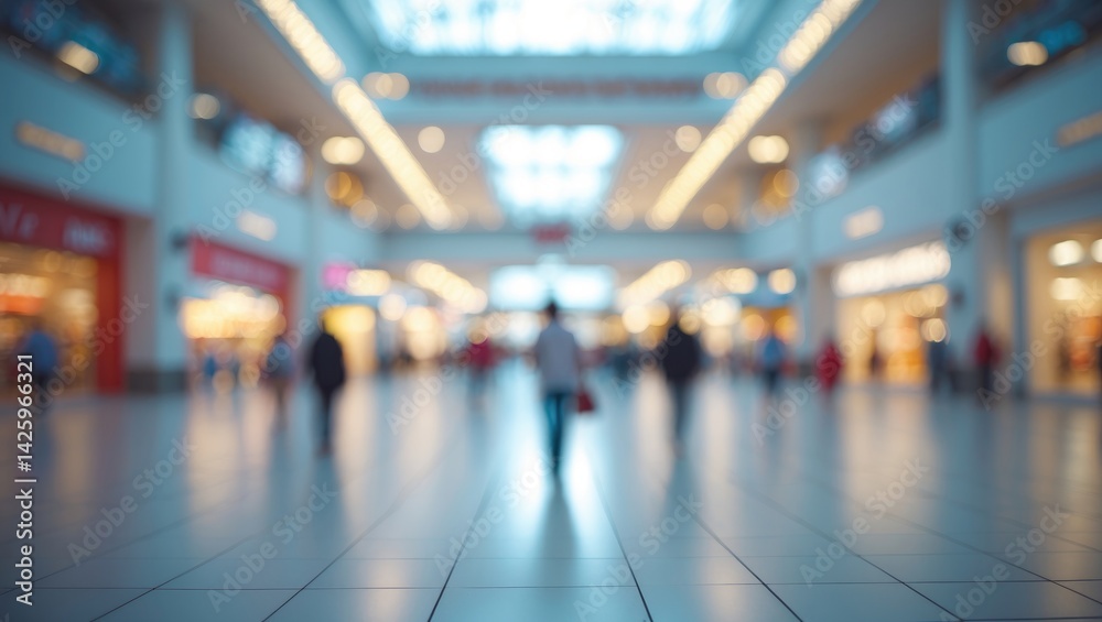 Vivid blurred background of shopping mall interior with bokeh effect for business and retail design Vivid blurred background of shopping mall interior with bokeh effect for business and retail design