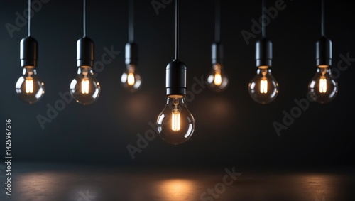 Creative idea with lightbulb on black background