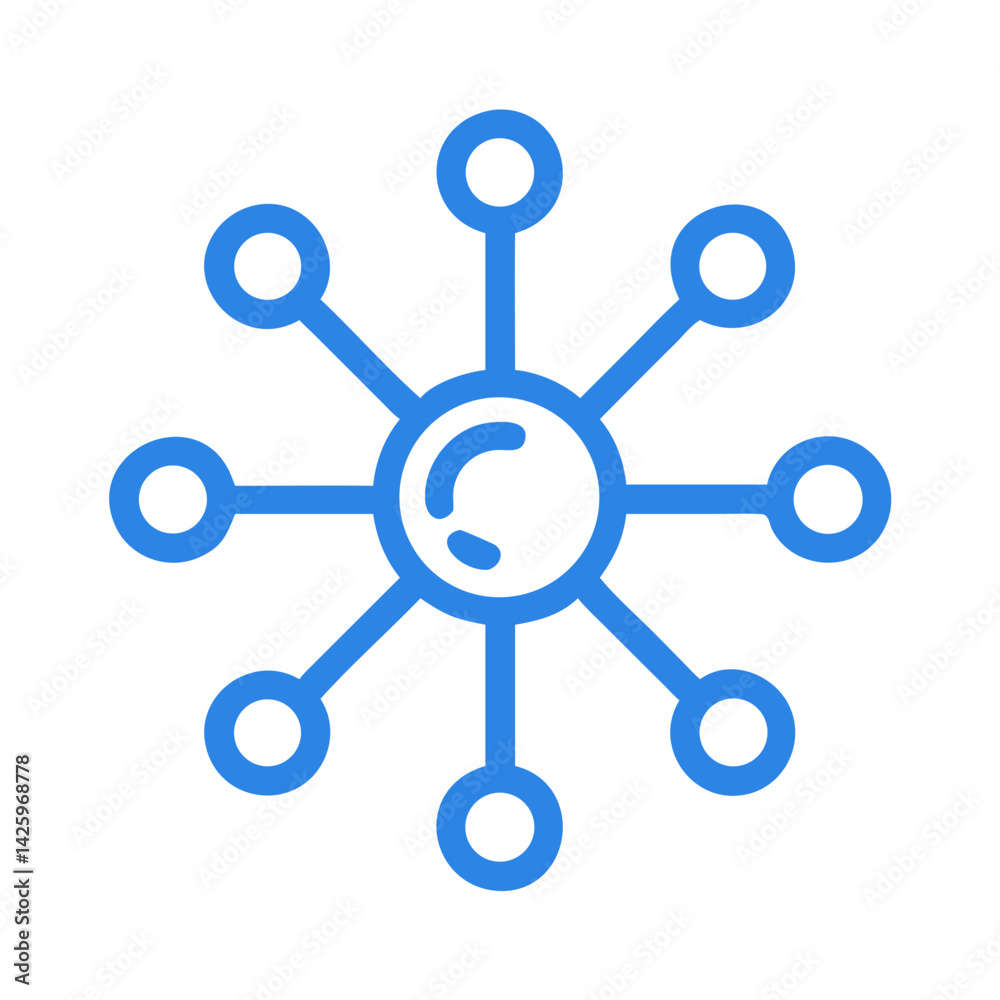 Network Node Icon Representing Digital Connectivity Network Node Icon Representing Digital Connectivity
