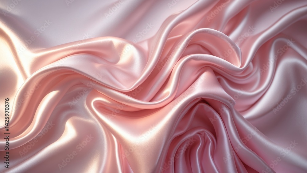 Shimmering pink satin fabric with flowing folds and a smooth, glossy finish, creating an elegant and romantic background. Shimmering pink satin fabric with flowing folds and a smooth, glossy finish, creating an elegant and romantic background.
