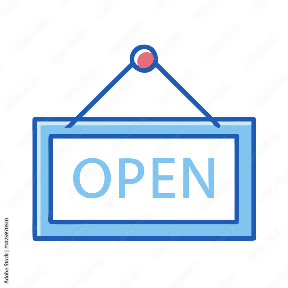 Open Signboard Icon Representing Business Availability Open Signboard Icon Representing Business Availability