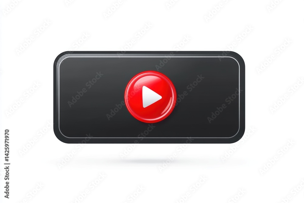 Realistic YouTube video frame UI template with play button designed for users to enhance visual presentations online Realistic YouTube video frame UI template with play button designed for users to enhance visual presentations online
