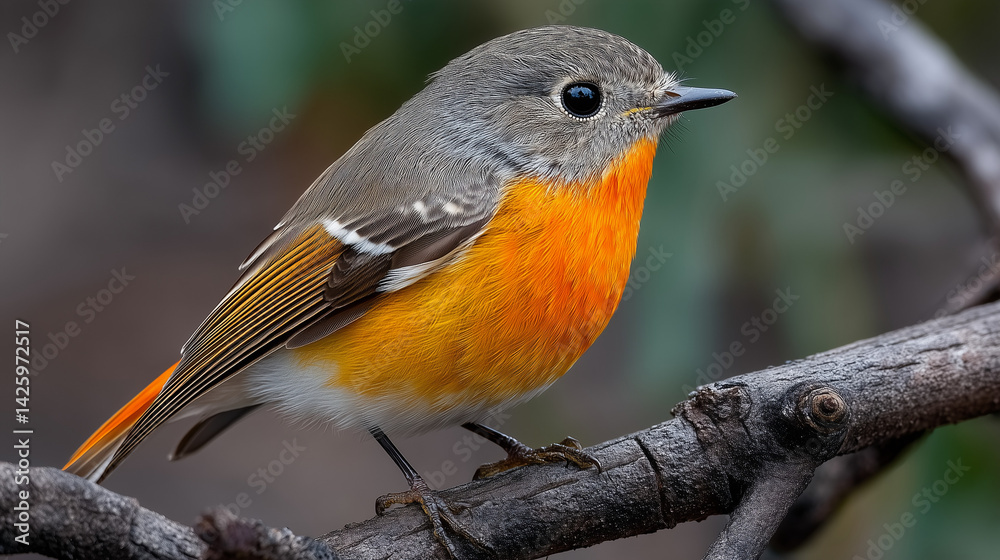 Fototapeta premium Small Colorful Bird Perched on Branch