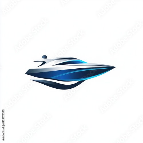 Modern Speedboat Logo Design; Graphic; Vector; Illustration; for Website; Use photo