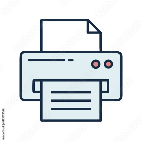 Printer with Paper Representing Office Printing